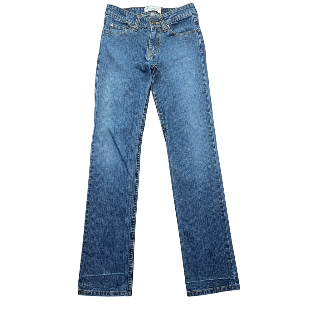 Levi Strauss Low Rise Straight Leg Jeans Juniors 1 Dark‎ Wash Denim Fits 26" Y2K